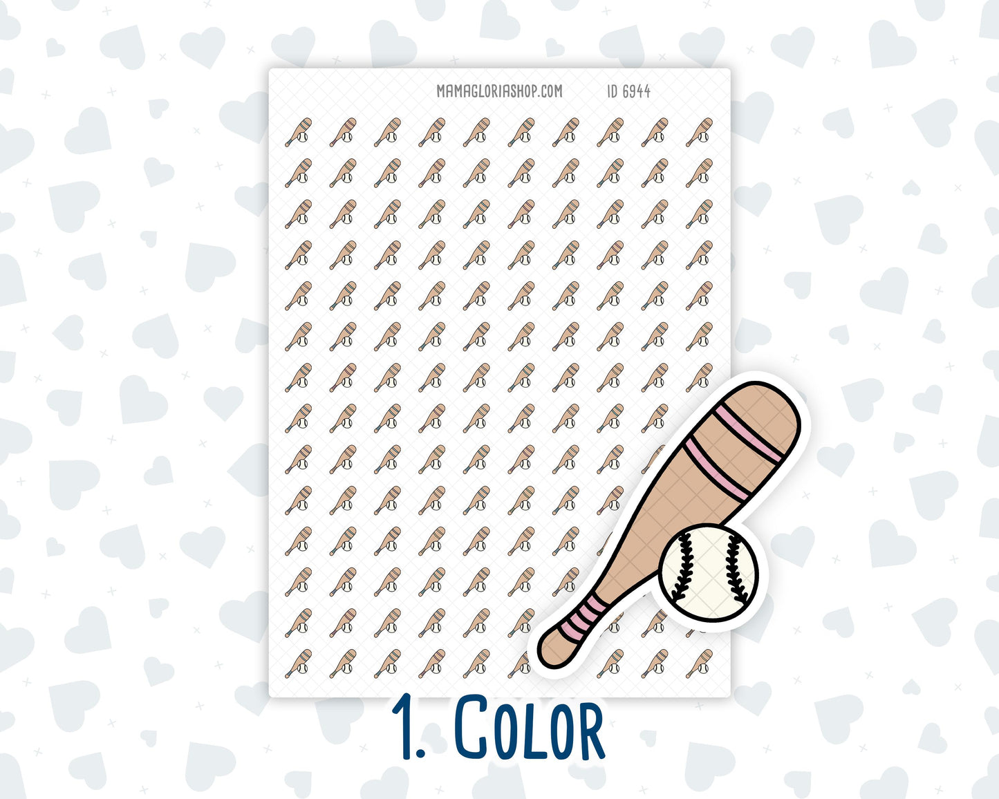Baseball - Bat and Ball - Doodle Icon-Sticker
