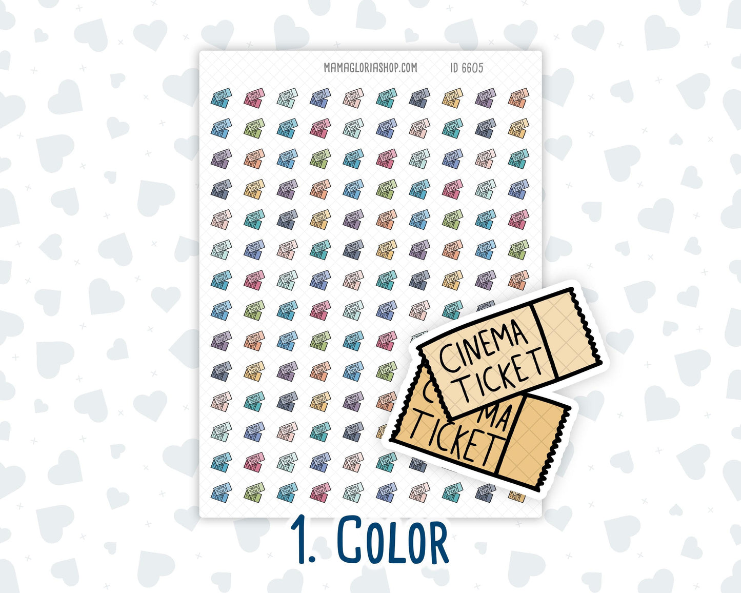 Movie Tickets - Cinema - Movie Night - Doodle Icon-Sticker