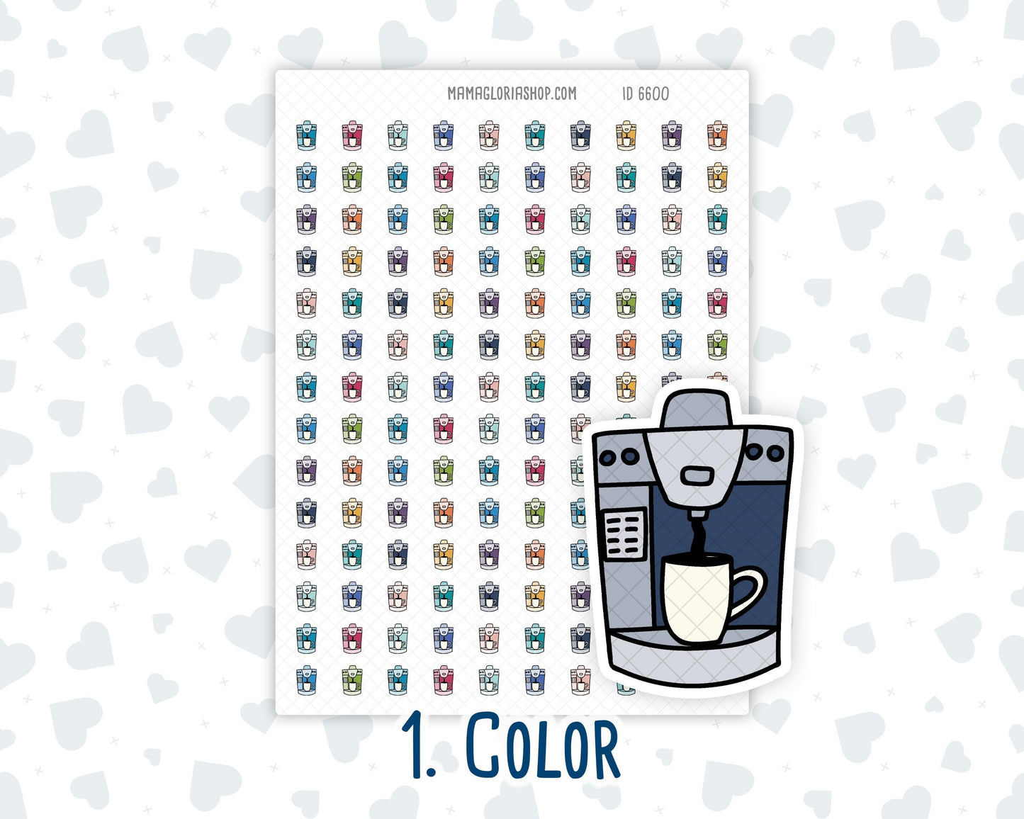Coffee Maker - Coffee Routine - Doodle Icon-Sticker