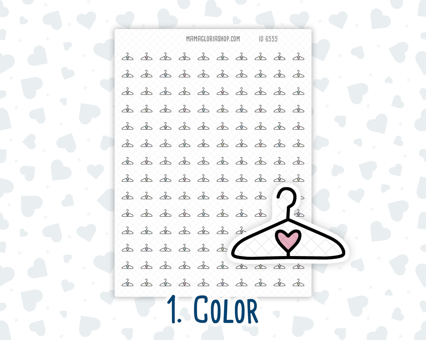 Clothes Hanger - Wardrobe Organizer - Closet - Doodle Icon-Sticker