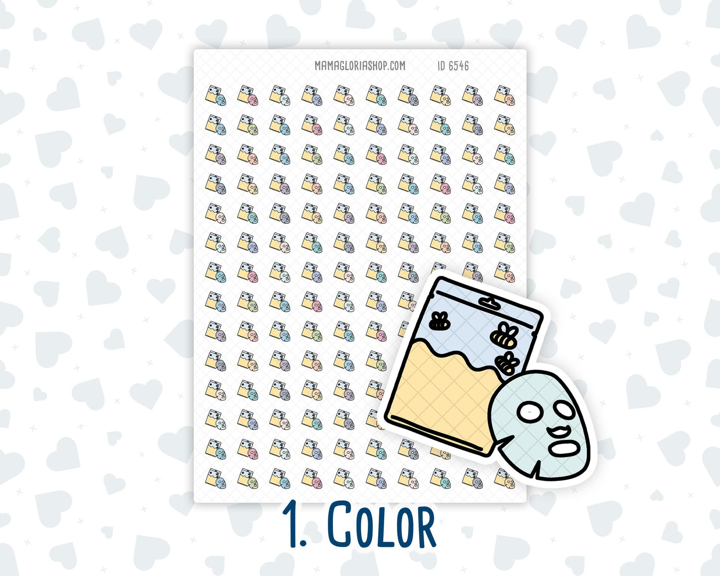 Face Mask - Spa Day - Skincare - Doodle Icon-Sticker