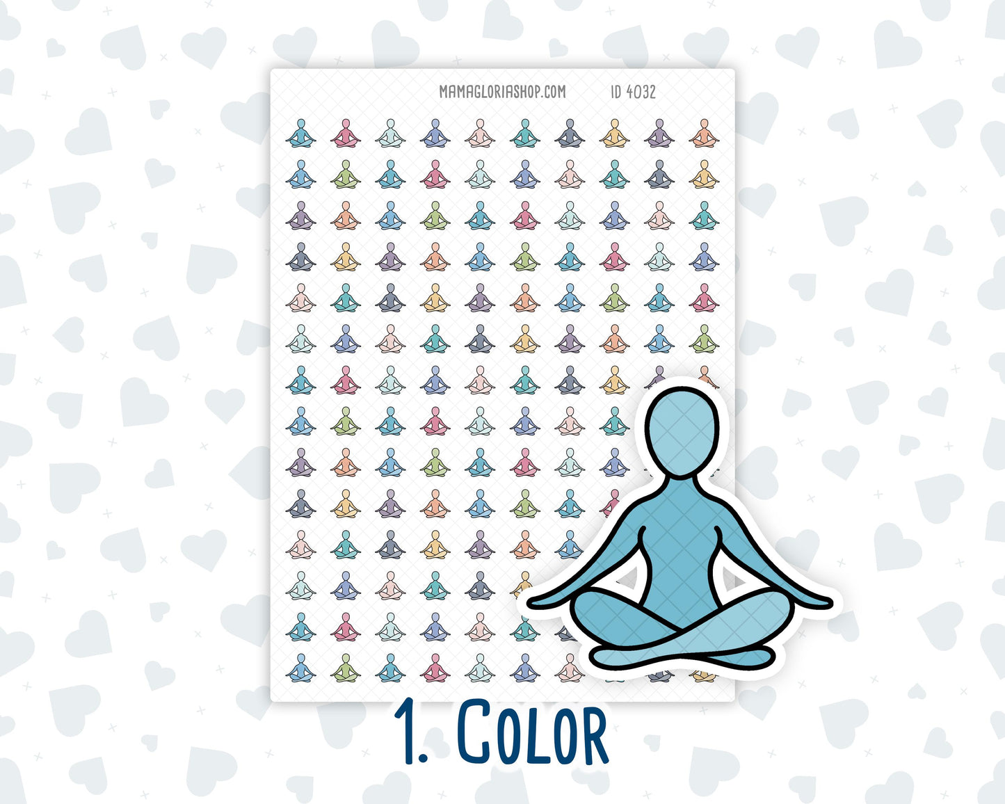 Yoga - Meditation - Mindfulness - Relaxation - Doodle Icon-Sticker