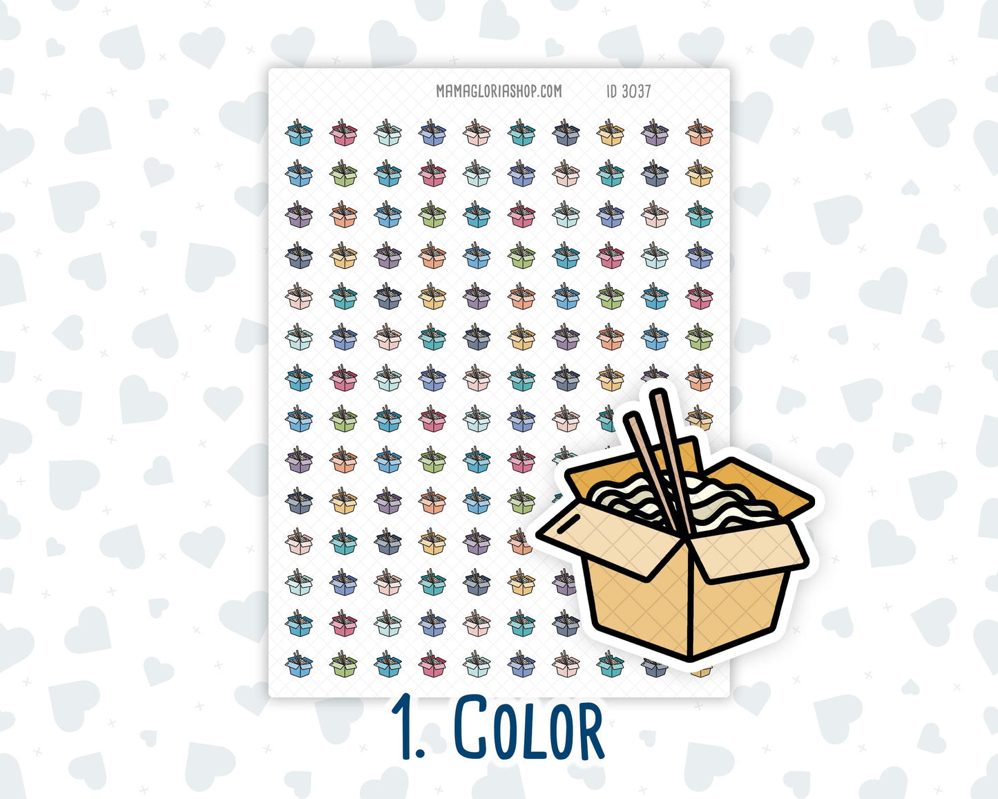 Takeout Box - Food Delivery - Quick Lunch - Doodle Icon-Sticker