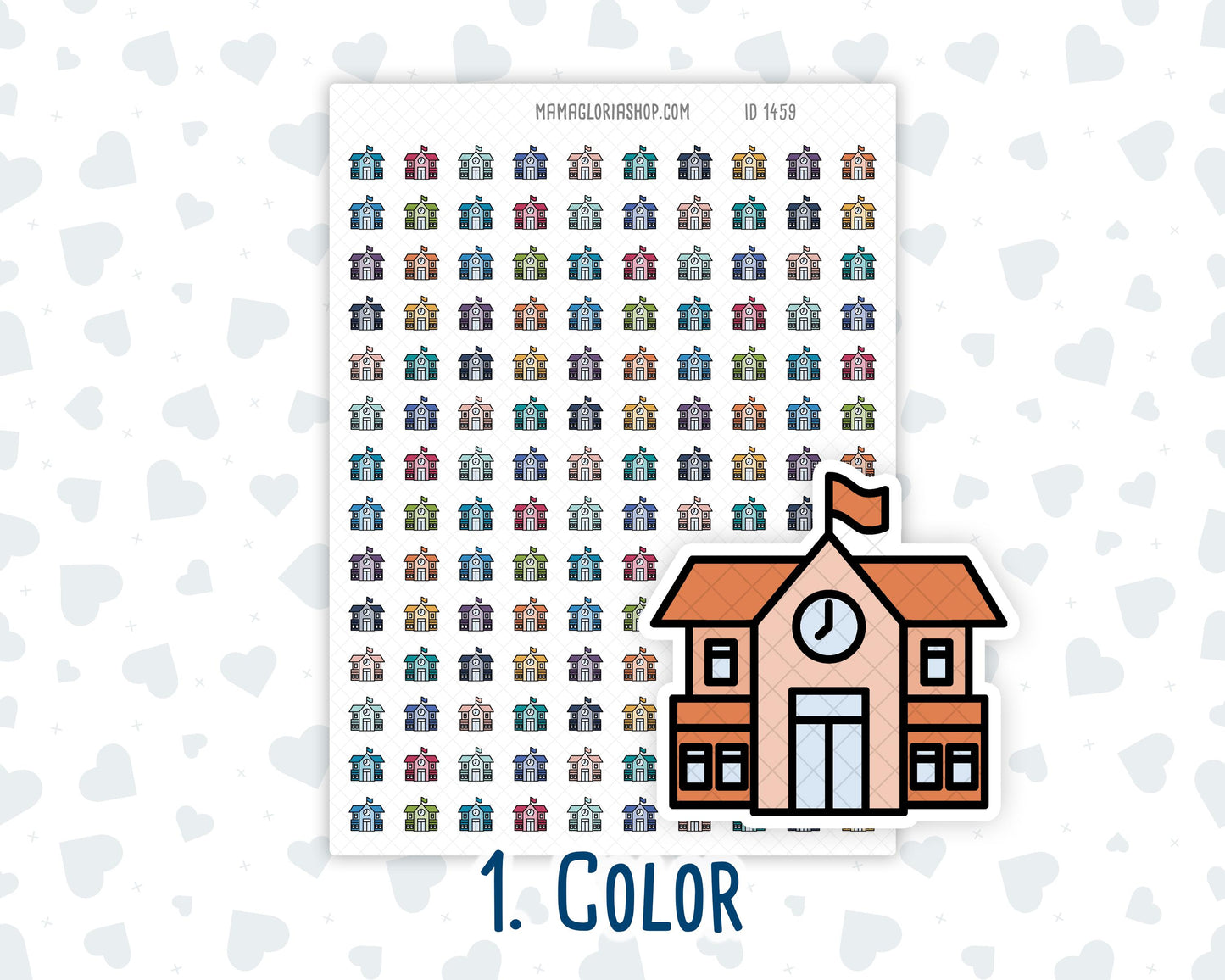 School Building - Classroom Visit - Education- Doodle Icon-Sticker
