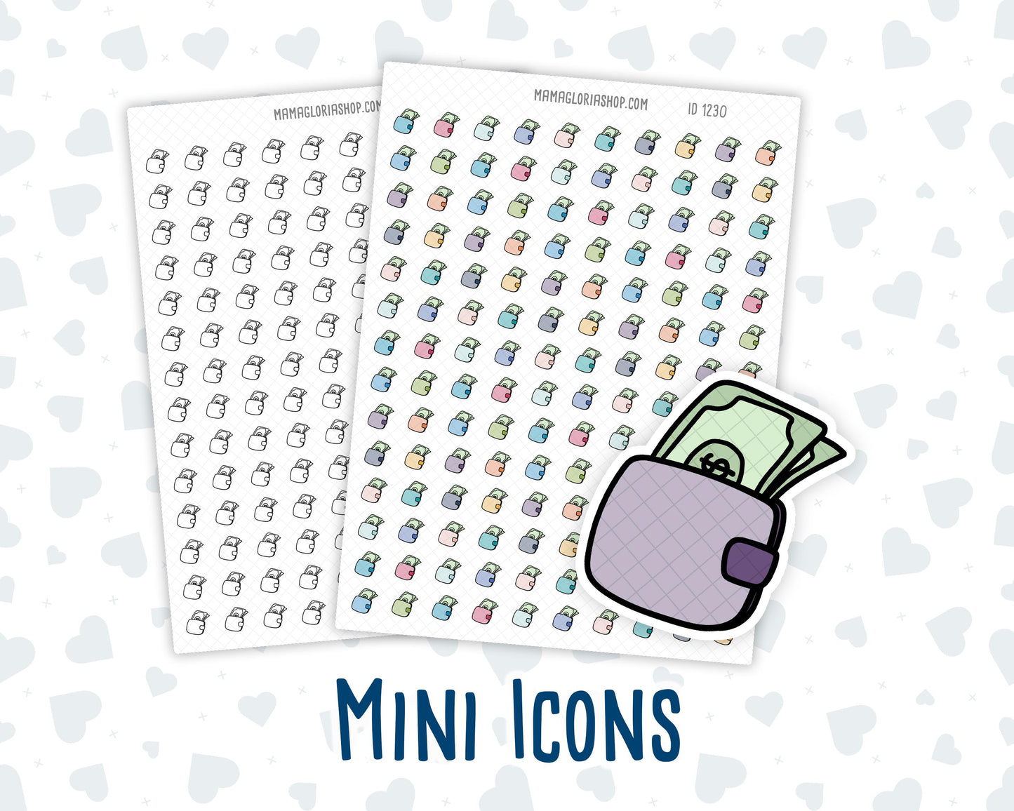 Wallet with Cash - Budgeting - Pay Day - Money Saving - Doodle Icon-Sticker