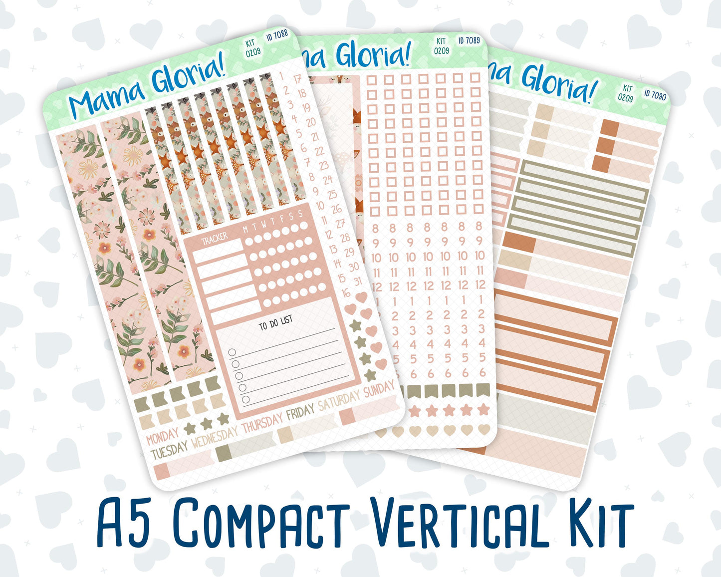 Kit 0209- A5 Compact Vertical - Forest Friends - Weekly - March