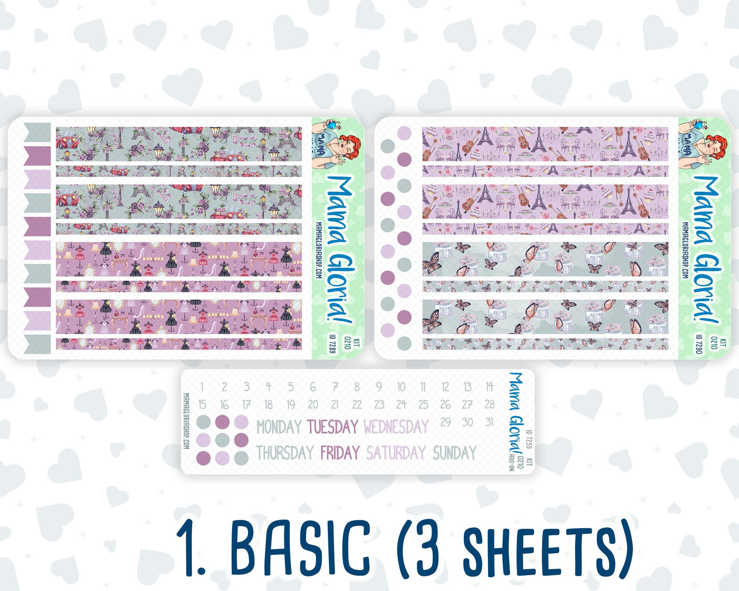 Kit 0210- A5 Daily Duo - Paris Dream - March -Planner