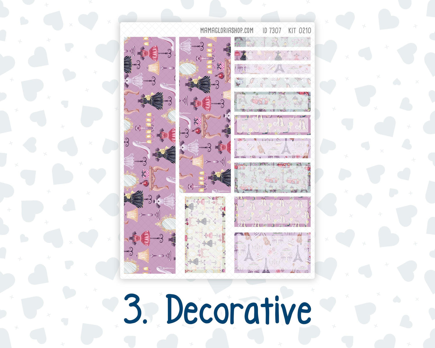 Kit 0210- 7x9 Plum Paper Vertical Priorities - Paris Dream - March