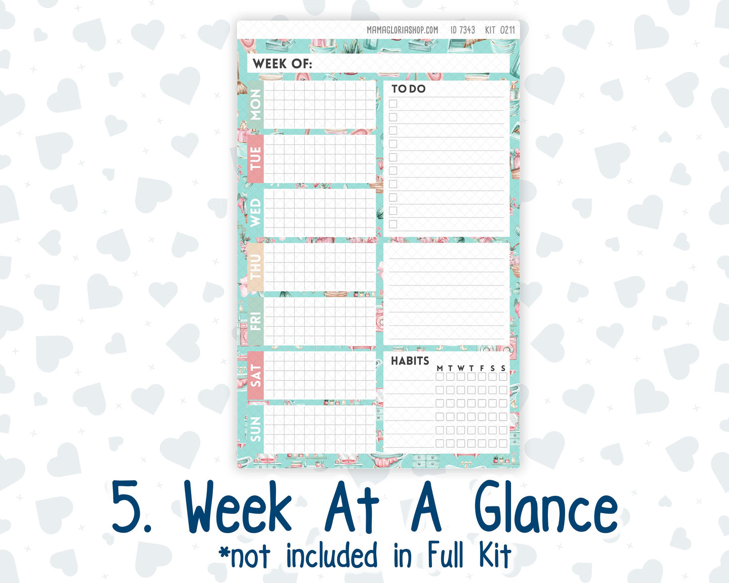 Kit 0211 A5 Plum Paper Daily - Spring Chores - Planner -March