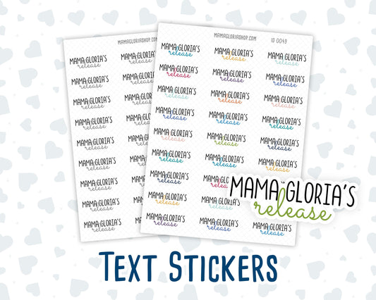 Mama Gloria's Release - Text Stickers For Planners - Handwritten