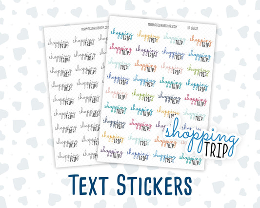 Shopping Trip - Text Stickers For Planners - Handwritten