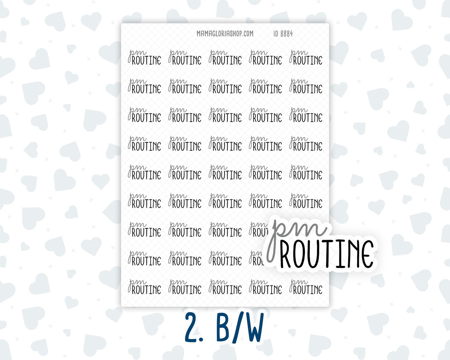 PM Routine - Text Stickers For Planners - Handwritten