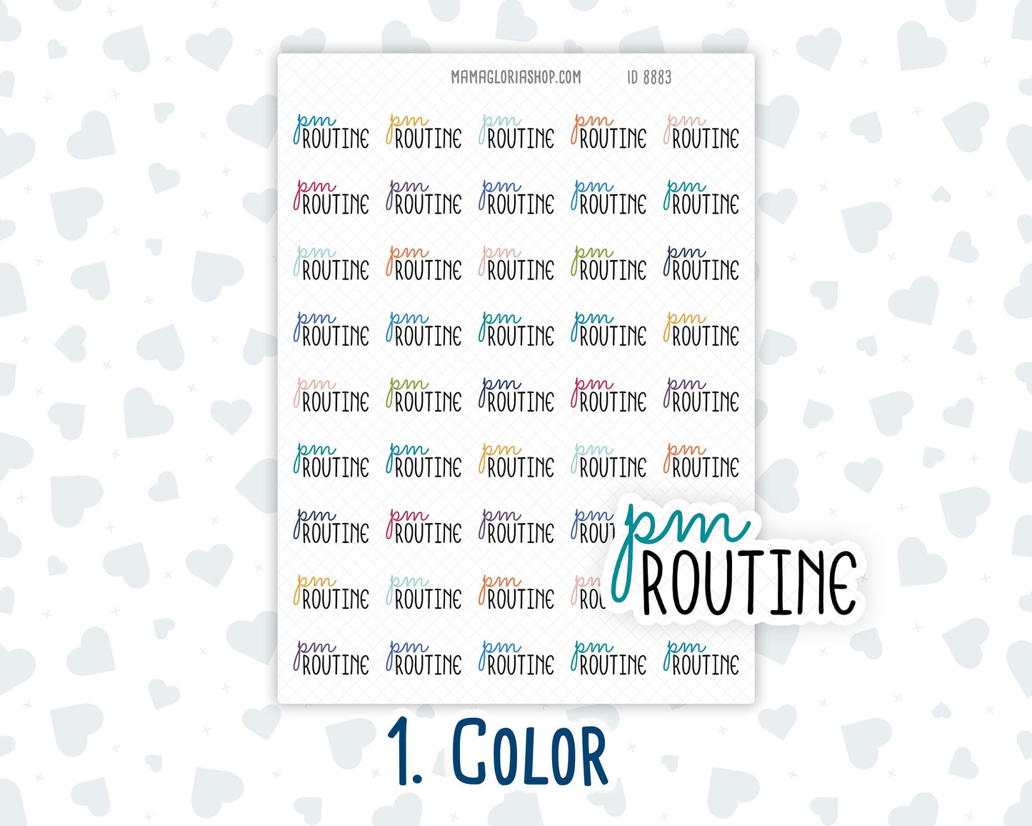 PM Routine - Text Stickers For Planners - Handwritten