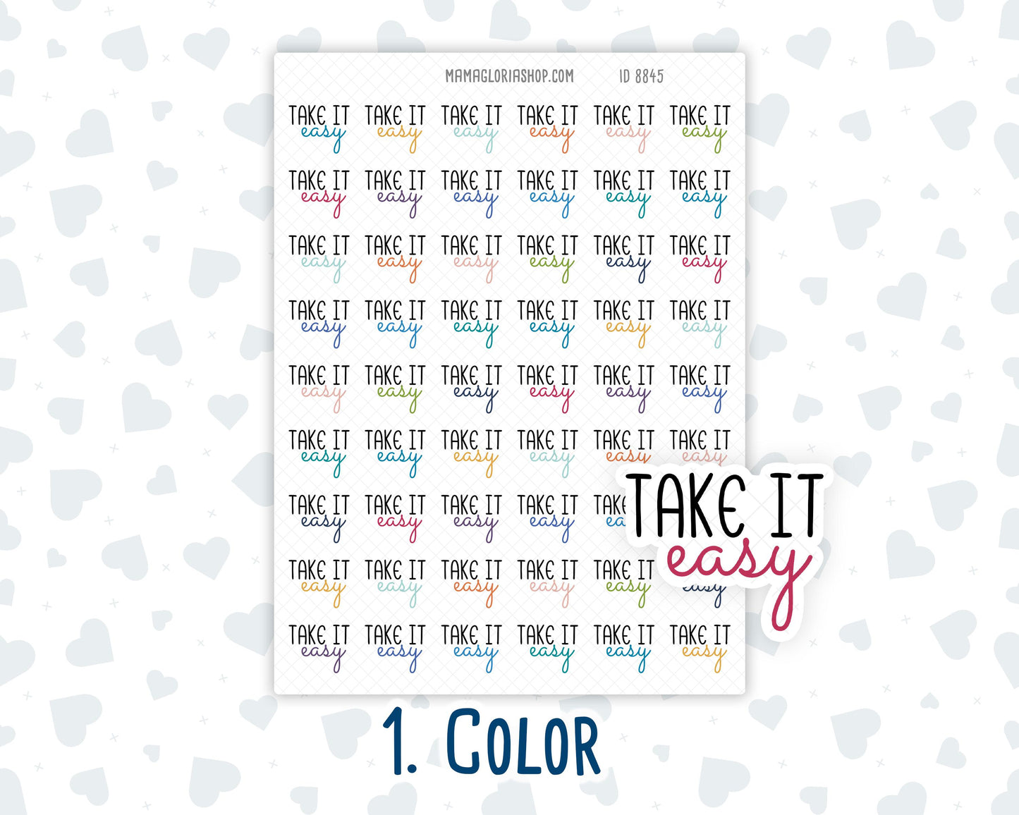 Take It Easy - Text Stickers For Planners - Handwritten