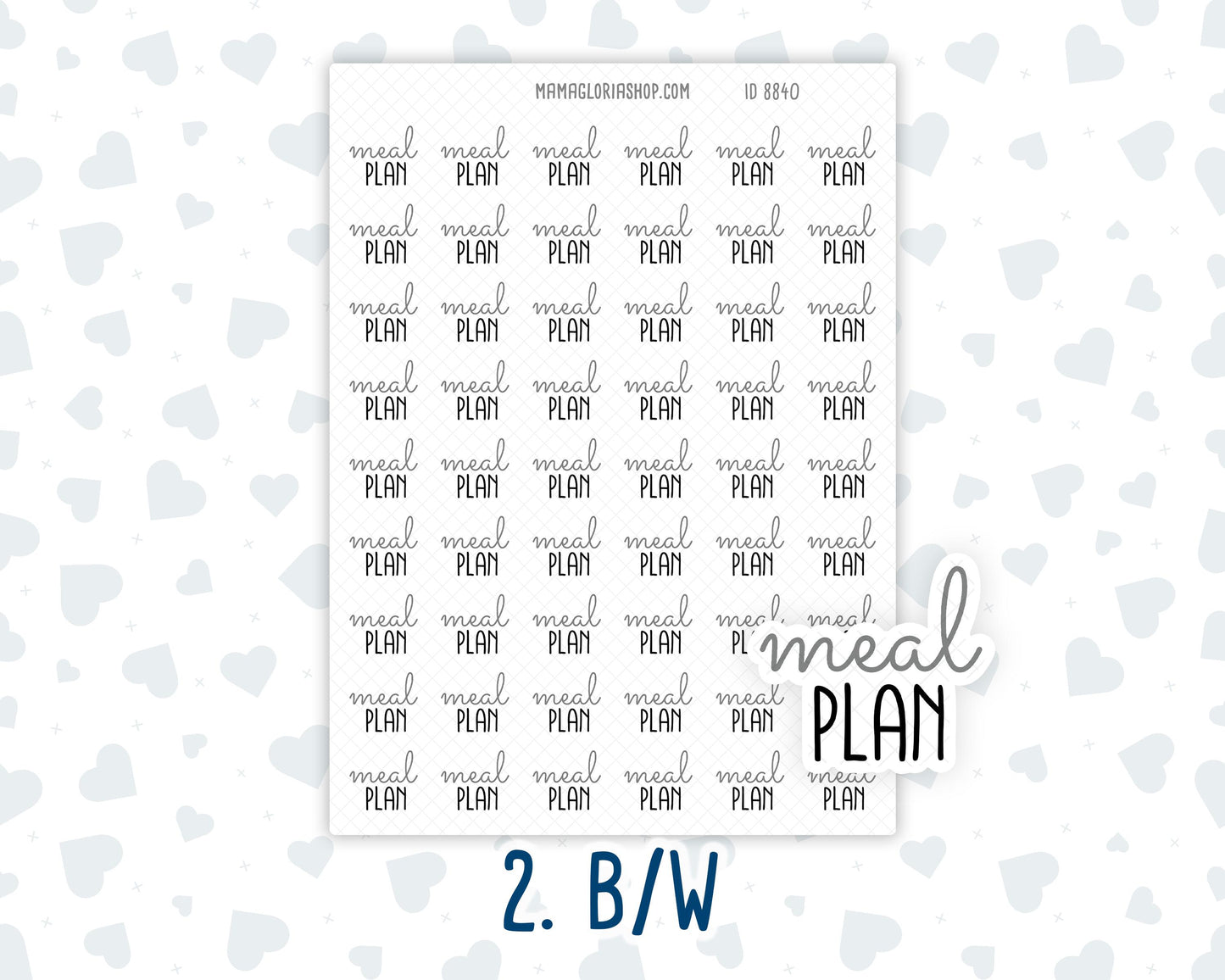 Meal Plan - Text Stickers For Planners - Handwritten