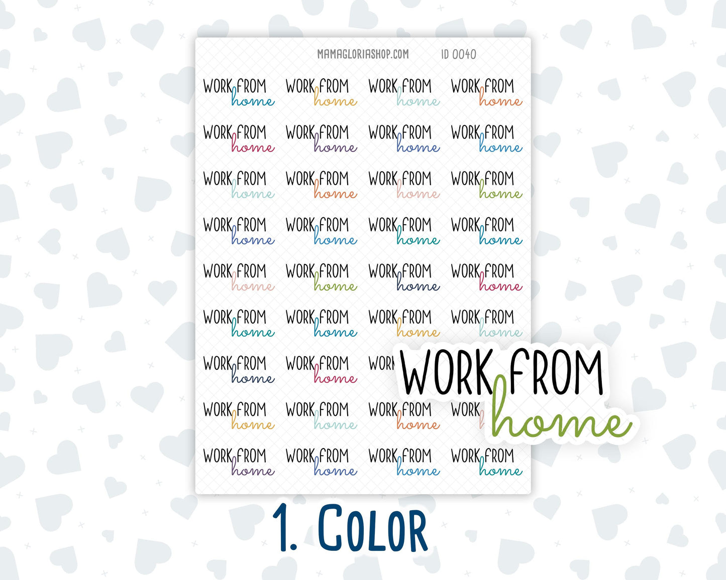 Work From Home - Text Stickers For Planners - Handwritten