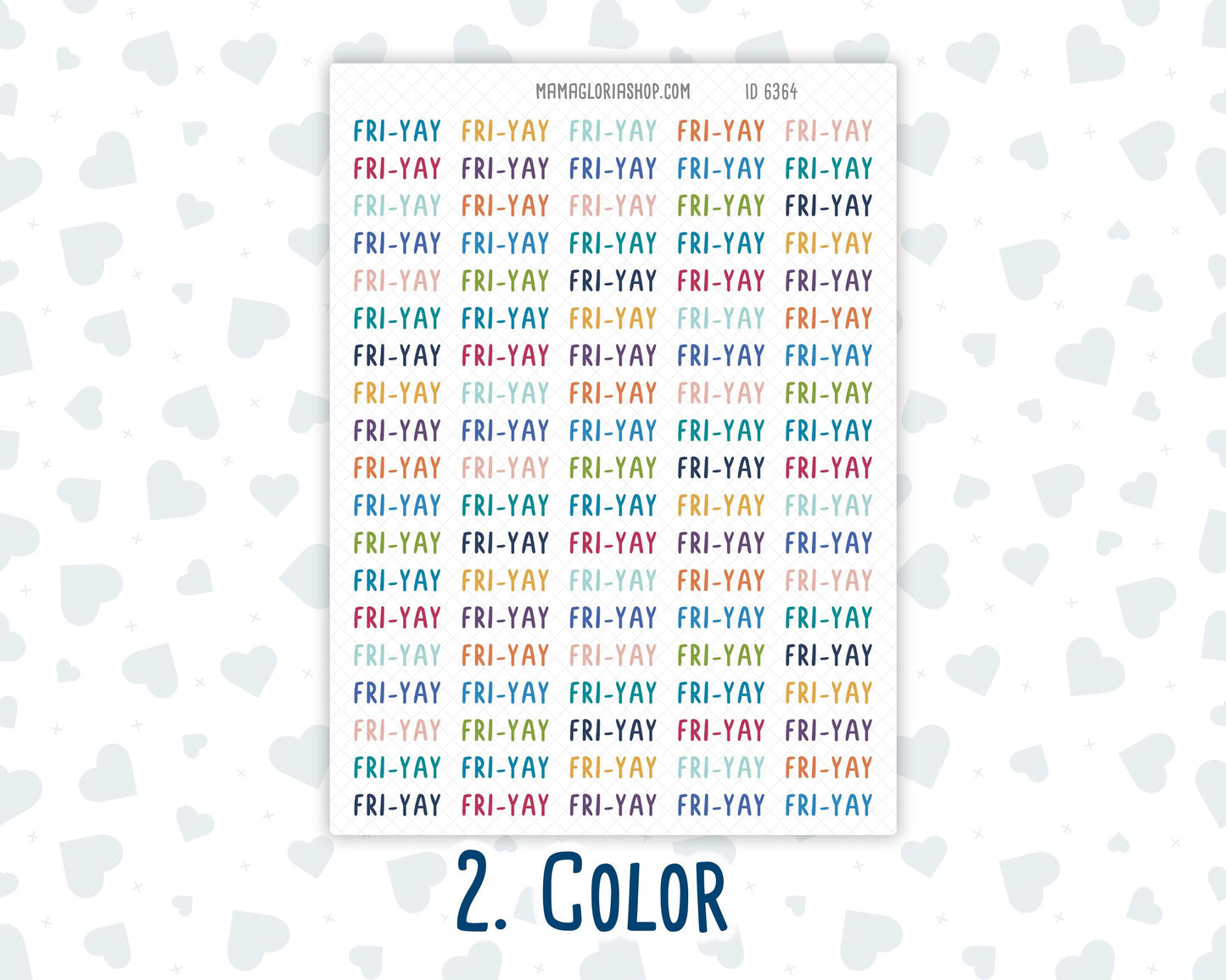 Fri-Yay - Script Stickers For Planners - Headers