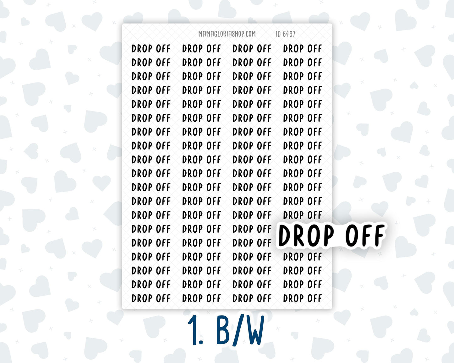 Drop Off- Script Stickers For Planners - Headers