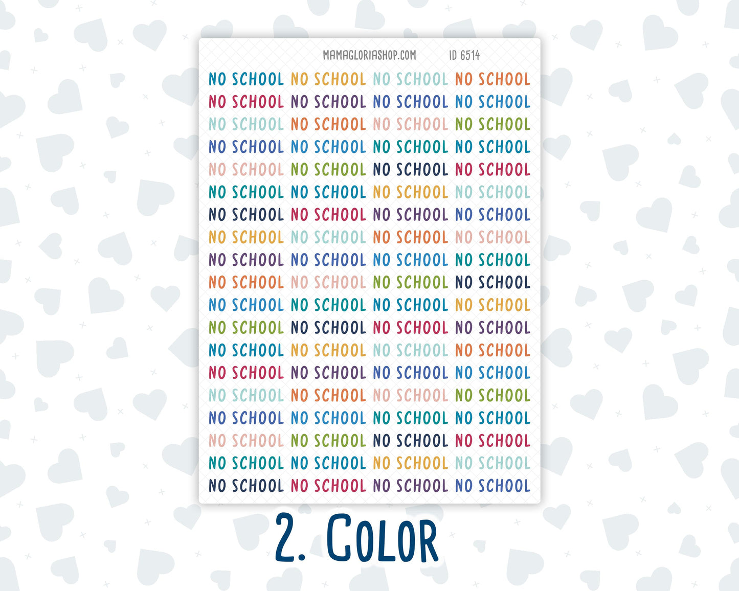 No School - Script Stickers For Planners - Headers