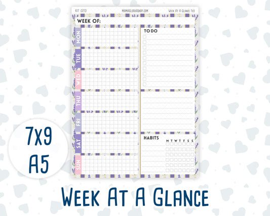 Kit 0213 - Week At A Glance - Provence - April- For 7x9 & A5 Planners - Notebooks