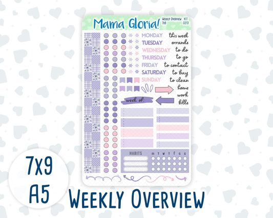Kit 0213- Weekly Overview -Provence - April- For 7x9 & A5 Planners - Notebooks