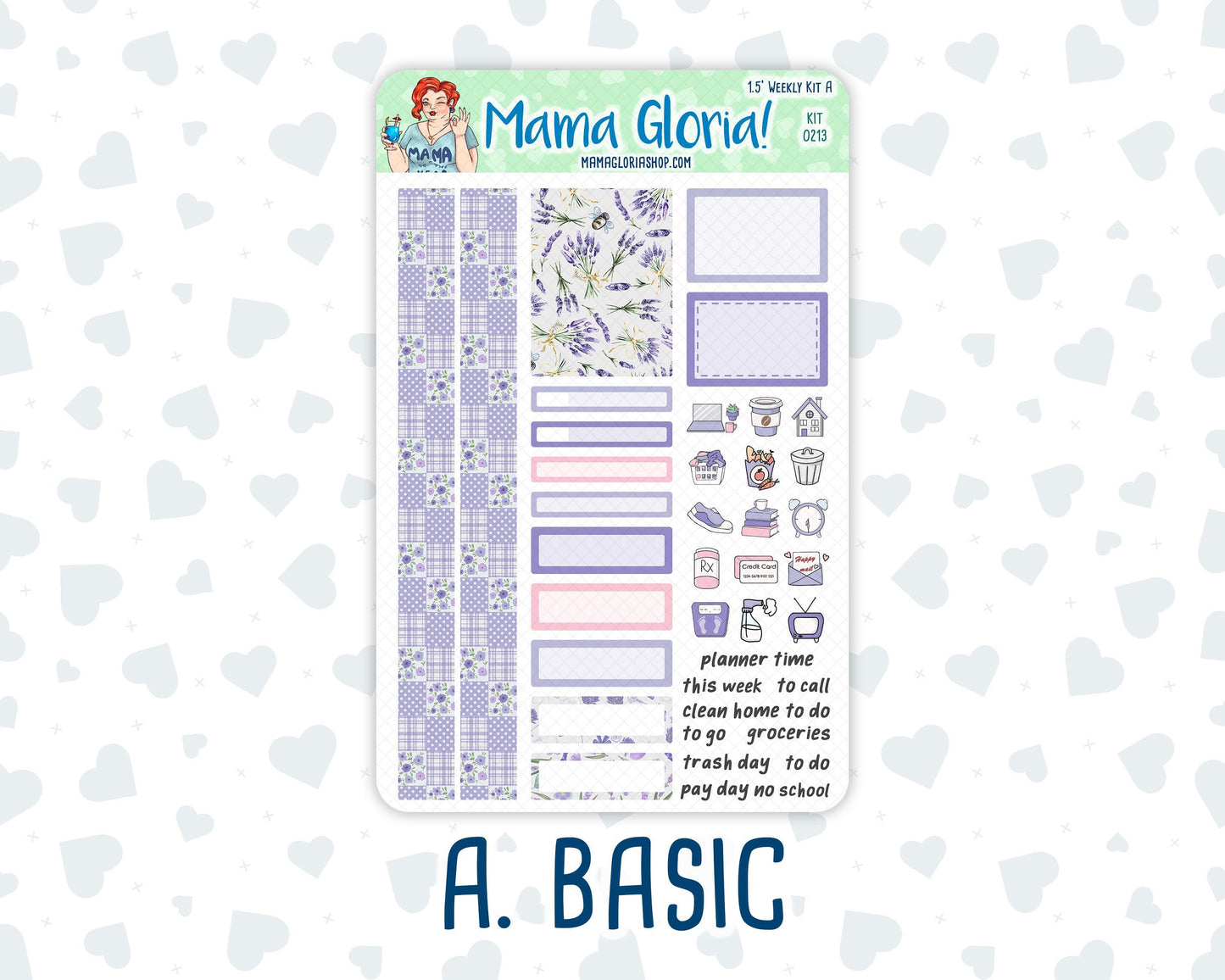 Kit 0213- 1.5" - Provence - April - Weekly Kit For Vertical and Hourly Planners