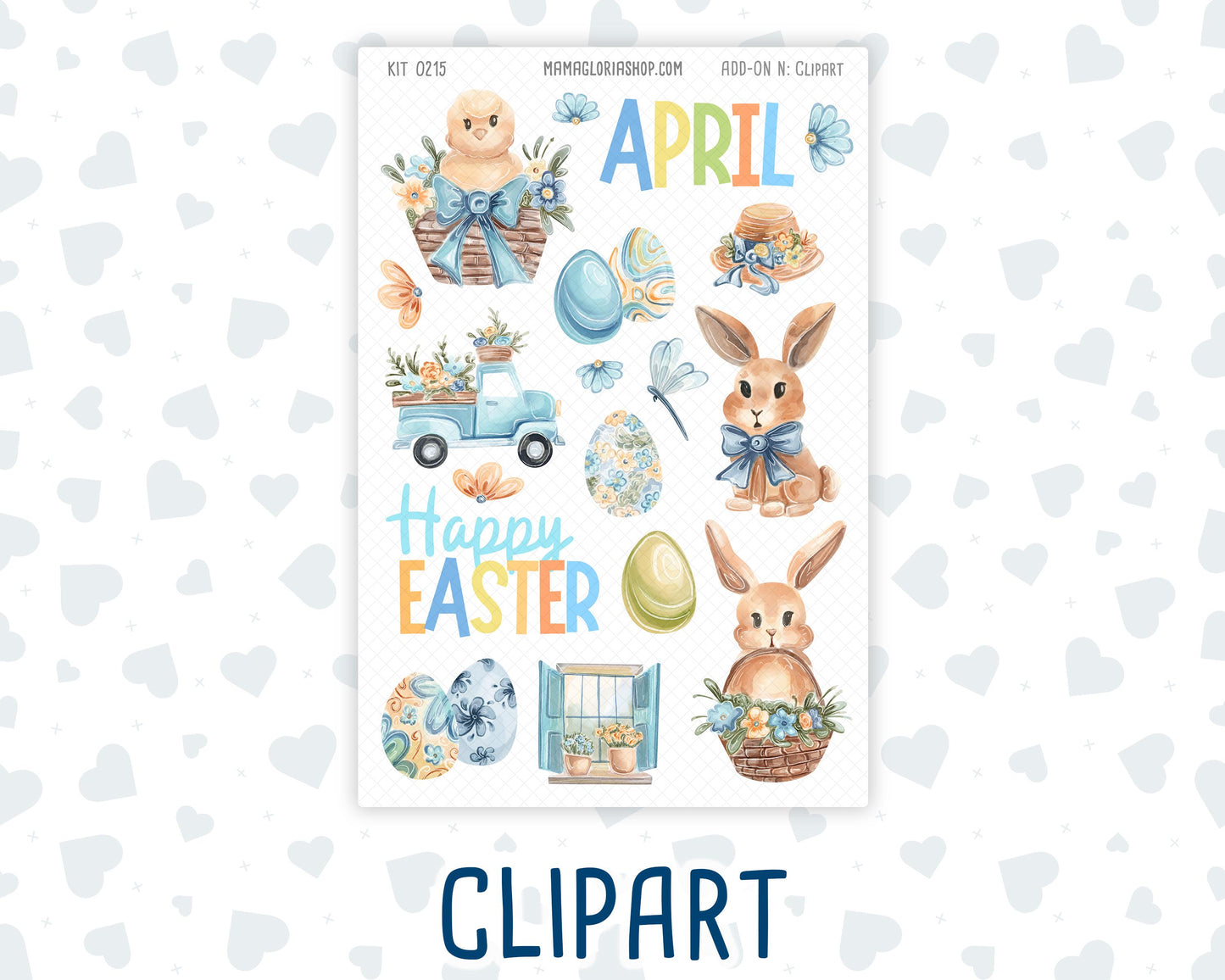 Kit 0215 - Easter Morning - Journaling Kit - April- For Planner - Notebook - Journal