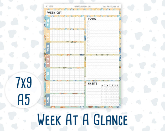 Kit 0215- Week At A Glance - Easter Morning- April- For 7x9 & A5 Planners - Notebooks