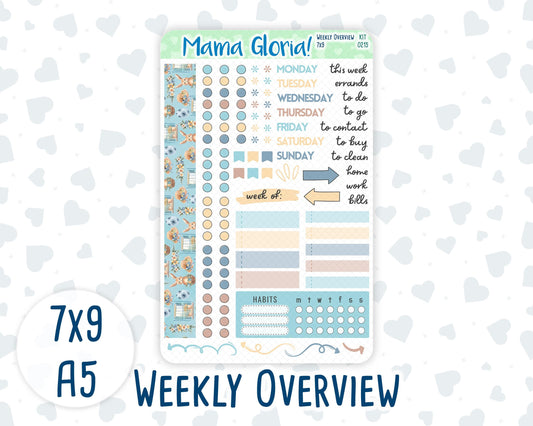Kit 0215- Weekly Overview -Easter Morning- April- For 7x9 & A5 Planners - Notebooks