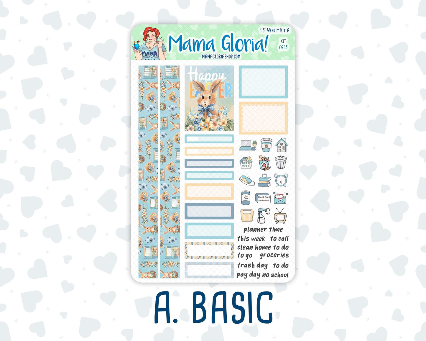 Kit 0215- 1.5" - Easter Morning - April - Weekly Kit For Vertical and Hourly Planners