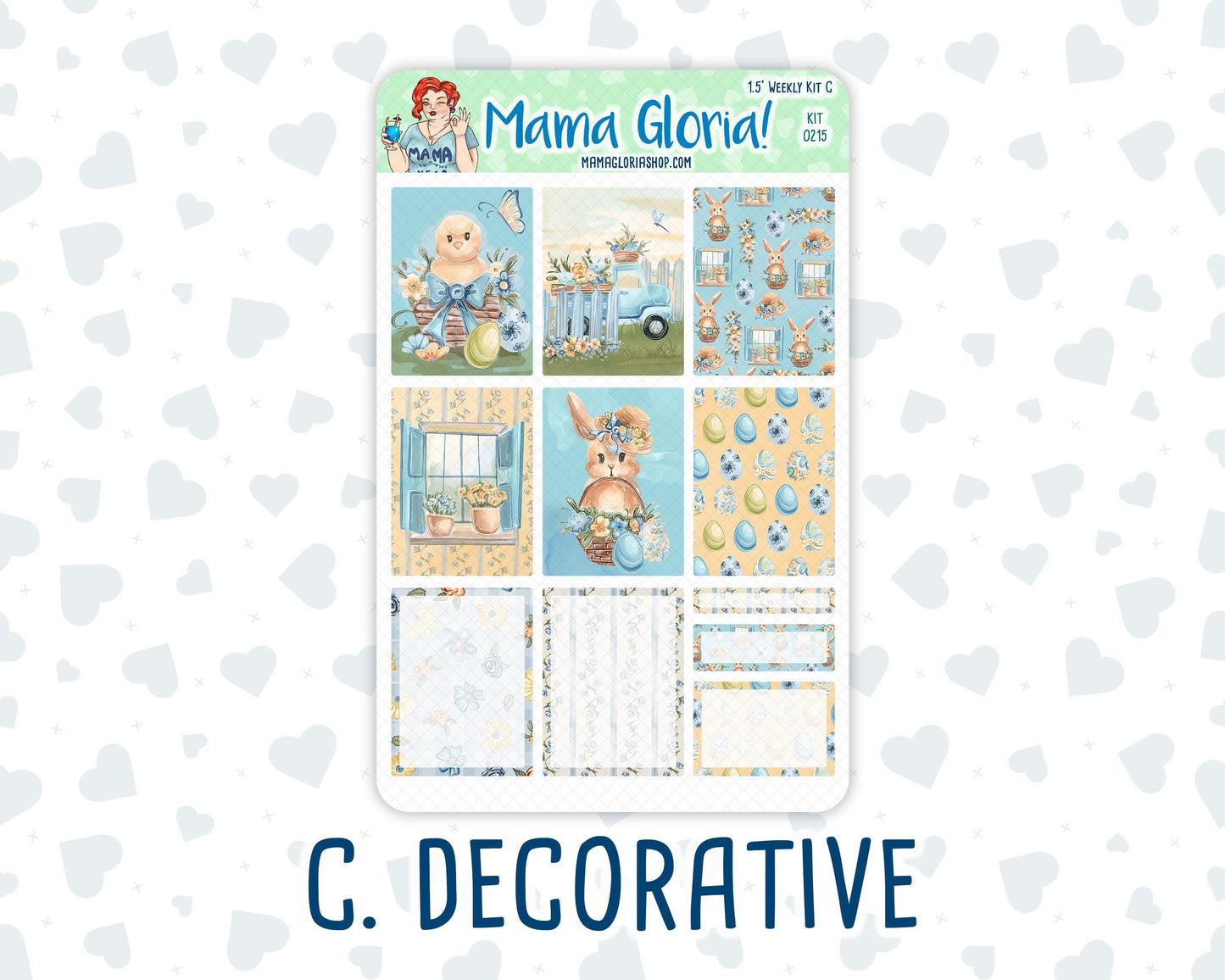 Kit 0215- 1.5" - Easter Morning - April - Weekly Kit For Vertical and Hourly Planners