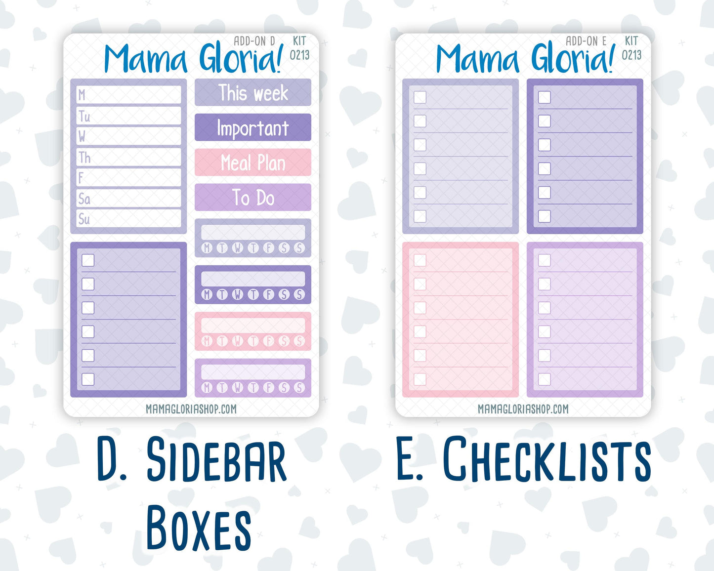 Kit 0213 Add Ons - Provence - April- Planner Stickers - Kit