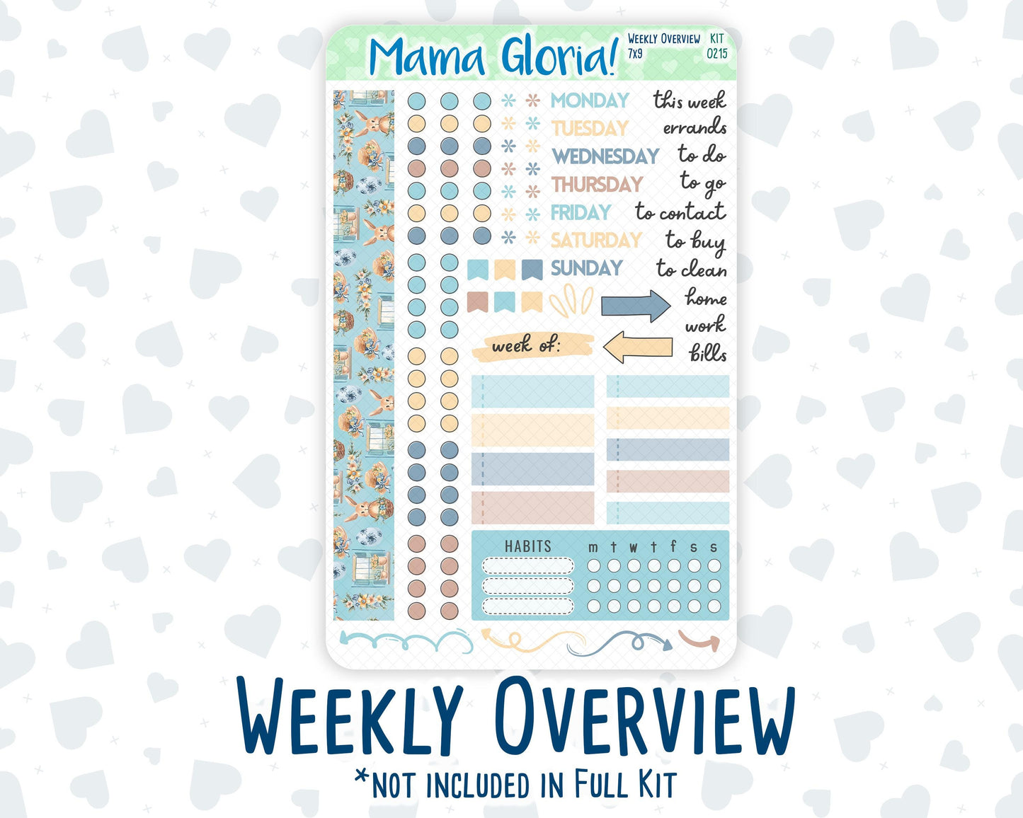 Kit 0215- 7x9 Daily Duo - Easter Morning- April - Planner