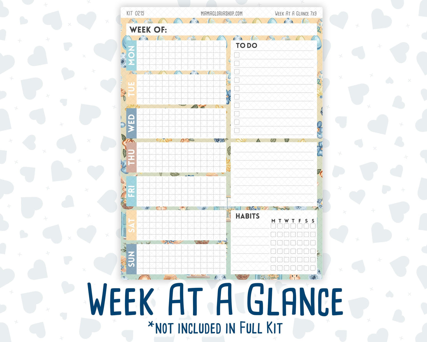 Kit 0215- 7x9 Daily Duo - Easter Morning- April - Planner