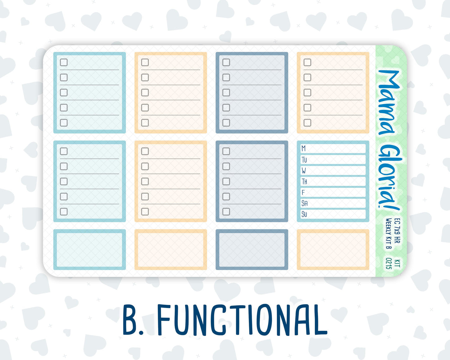 Kit 0215 -7x9 - Easter Morning - Weekly Kit For EC Horizontal Planners - April