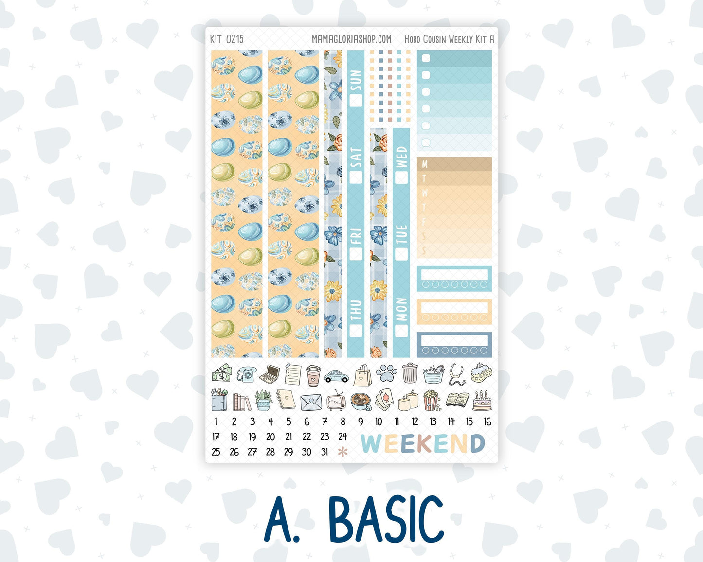 Kit 0215- Hobonichi Cousin – Weekly Kit – 1.3” Wide Columns - Easter Morning- April
