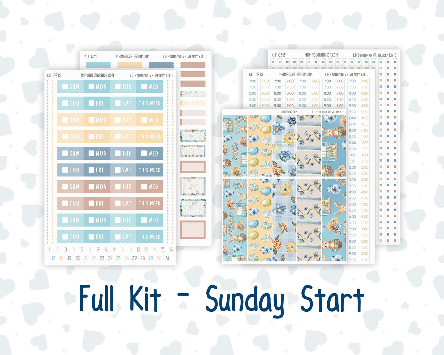 Kit 0215 Laurel Denise Standard Size – Weekly - Vertical Layout - Easter Morning - April