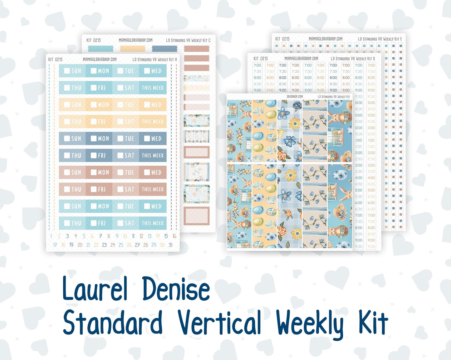Kit 0215 Laurel Denise Standard Size – Weekly - Vertical Layout - Easter Morning - April