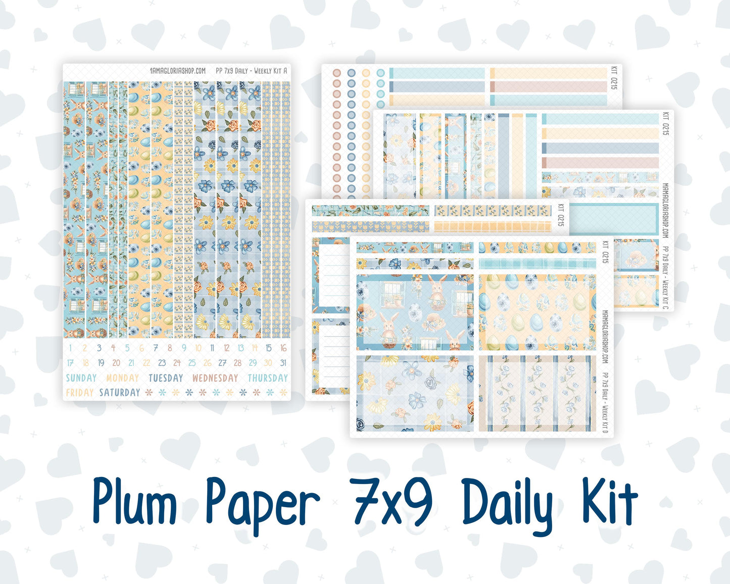 Kit 0215- 7x9 Plum Paper Daily - Easter Morning- Planner - April