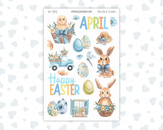 Kit 0215- Clipart - Easter Morning- For Planners - Journals - April