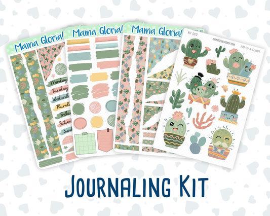 Kit 0212 - Prickly And Pretty - Journaling Kit - April- For Planner - Notebook - Journal