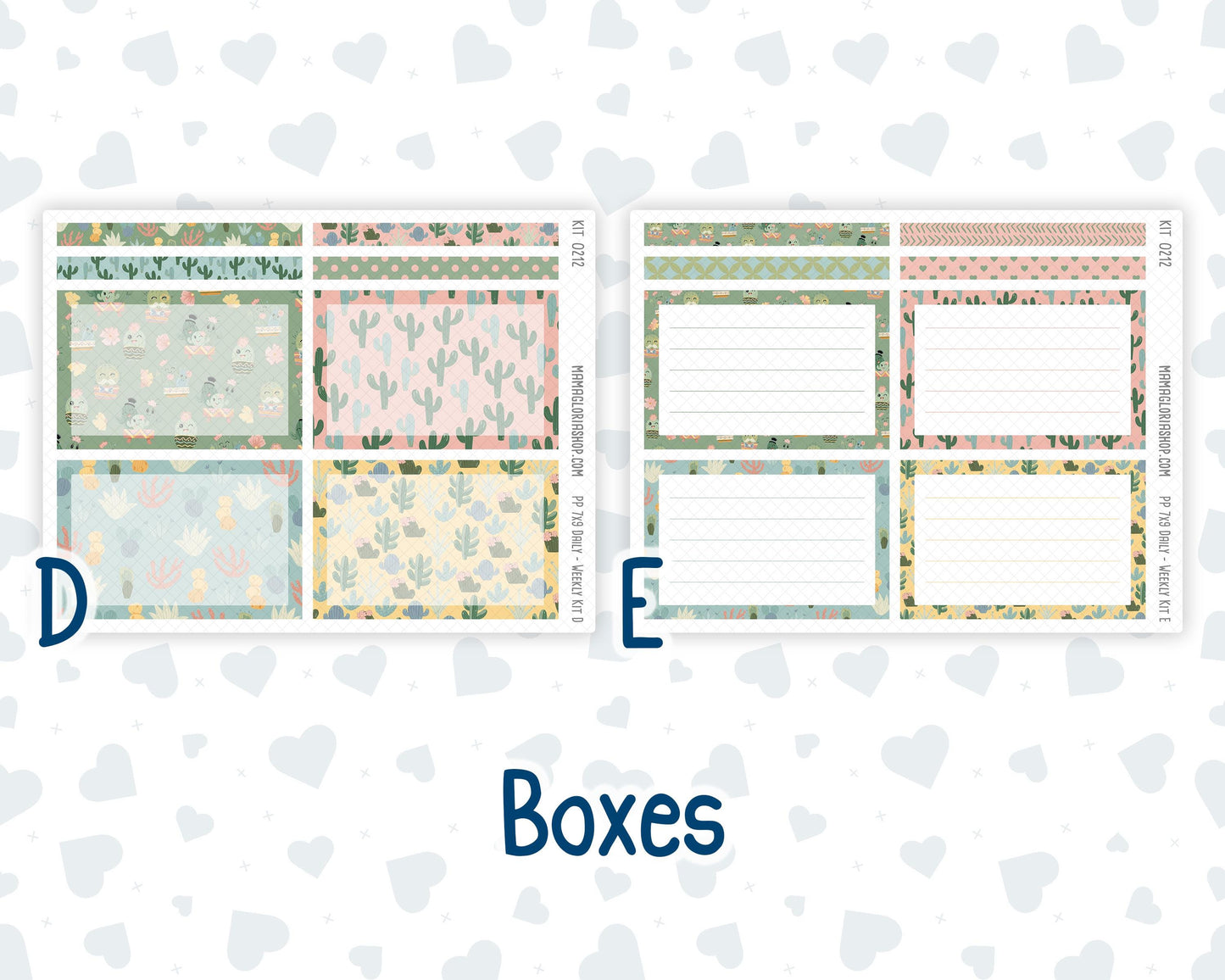 Kit 0212- 7x9 Plum Paper Daily - Prickly And Pretty- Planner - April