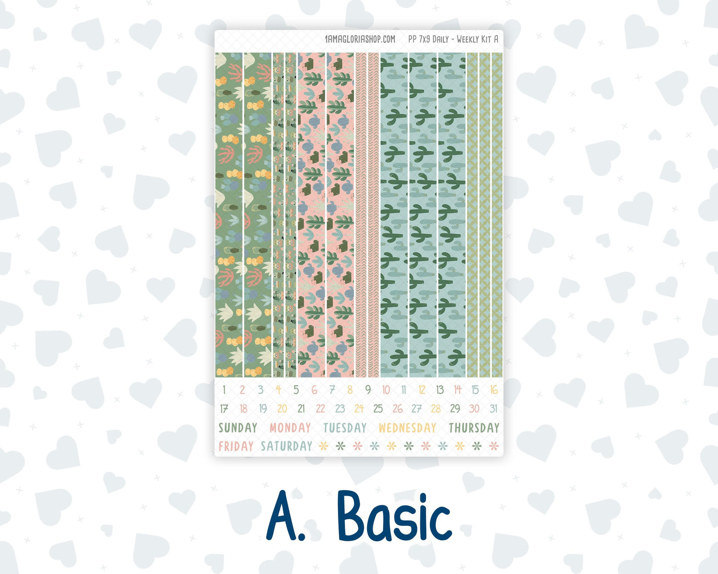 Kit 0212- 7x9 Plum Paper Daily - Prickly And Pretty- Planner - April