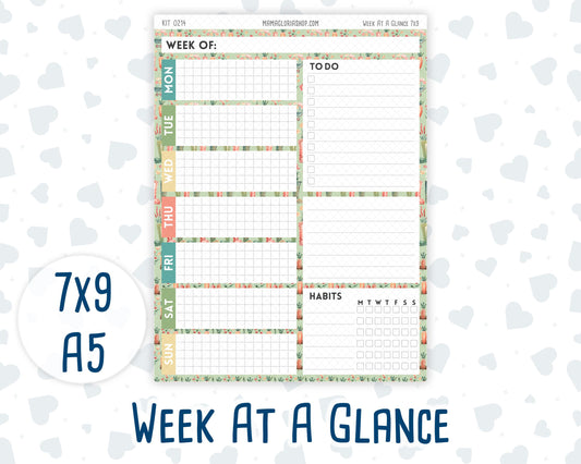 Kit 0214 - Week At A Glance - Rooted In Spring- April- For 7x9 & A5 Planners - Notebooks