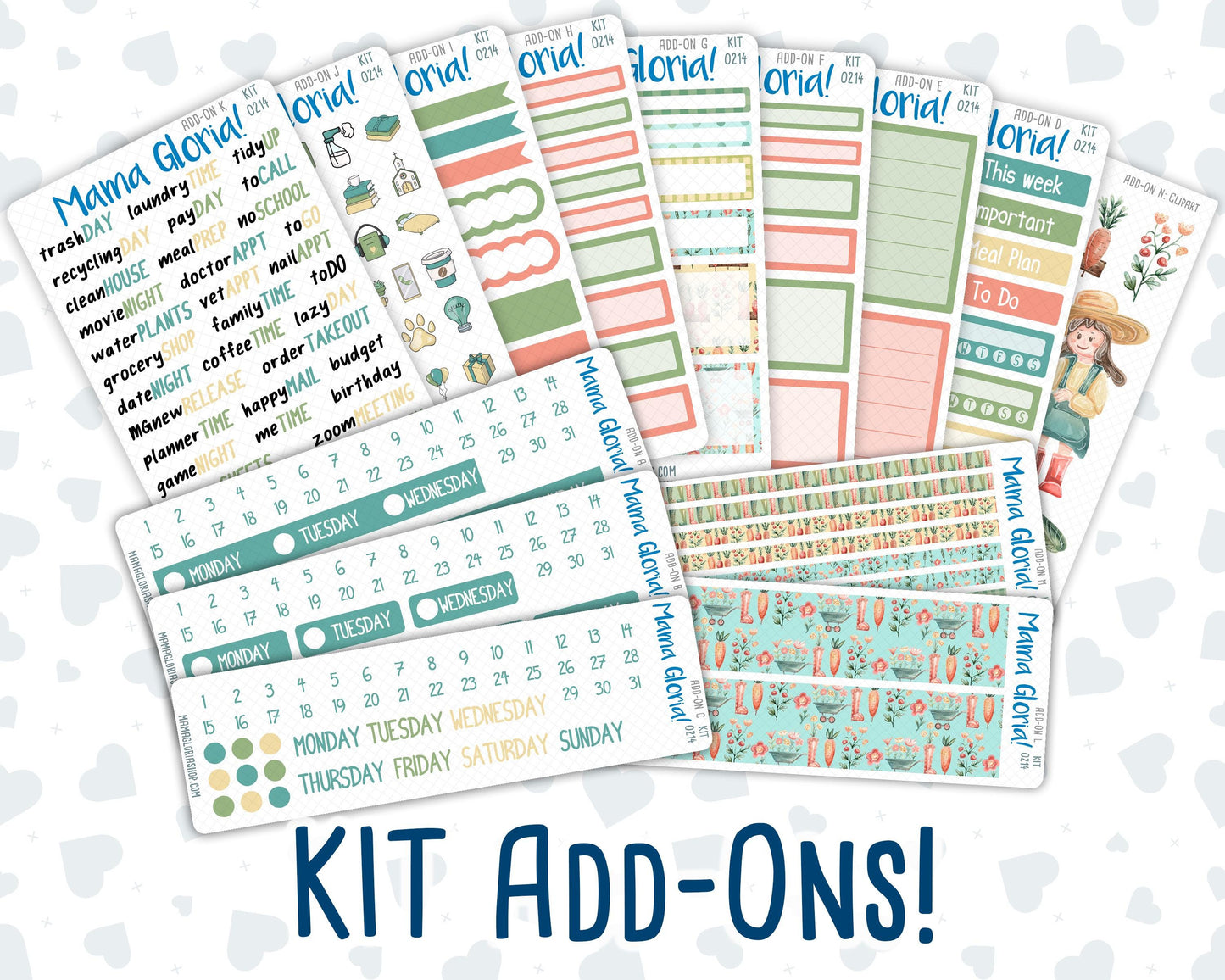 Kit 0214 Add Ons - Rooted In Spring - April- Planner Stickers - Kit