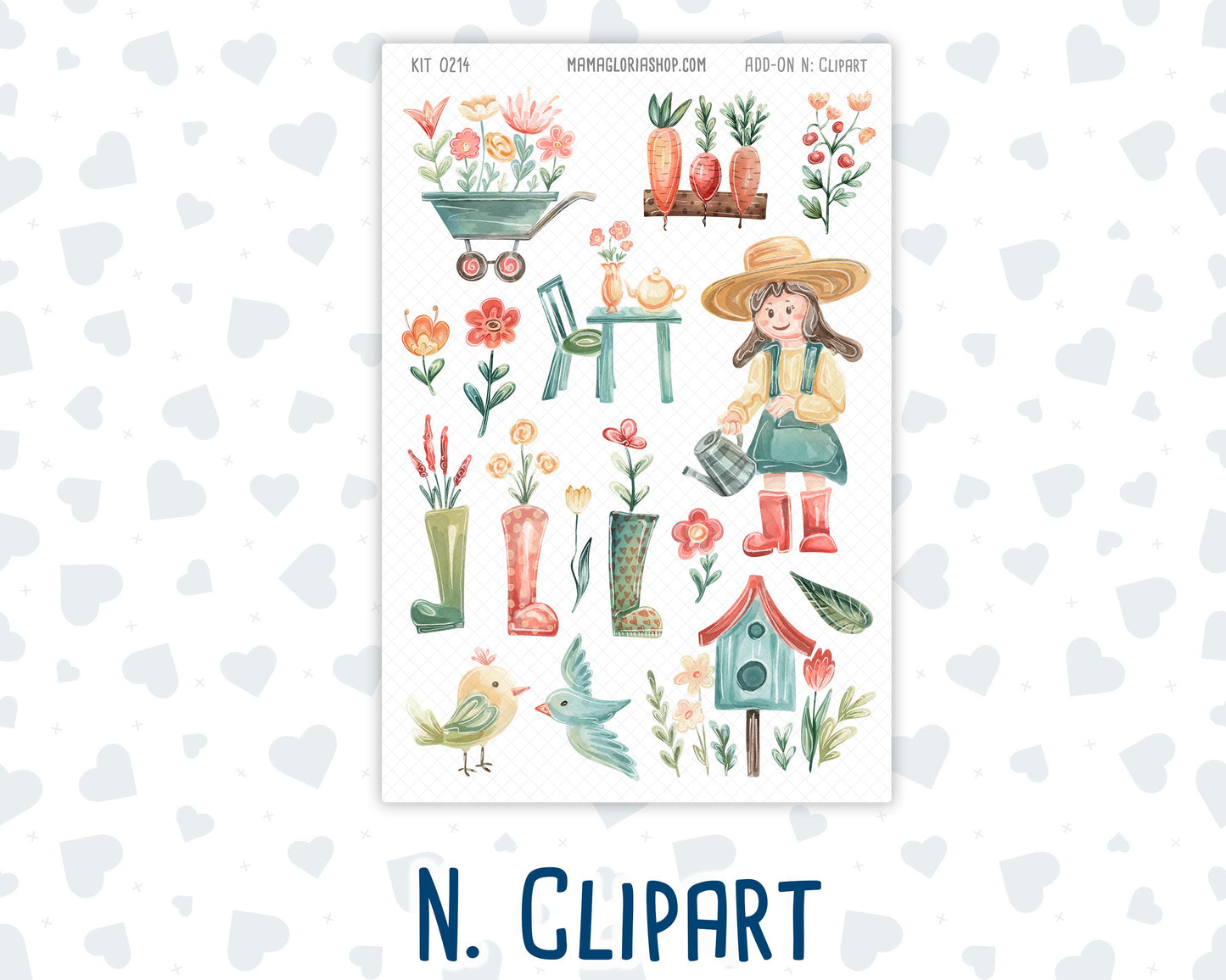 Kit 0214 Add Ons - Rooted In Spring - April- Planner Stickers - Kit