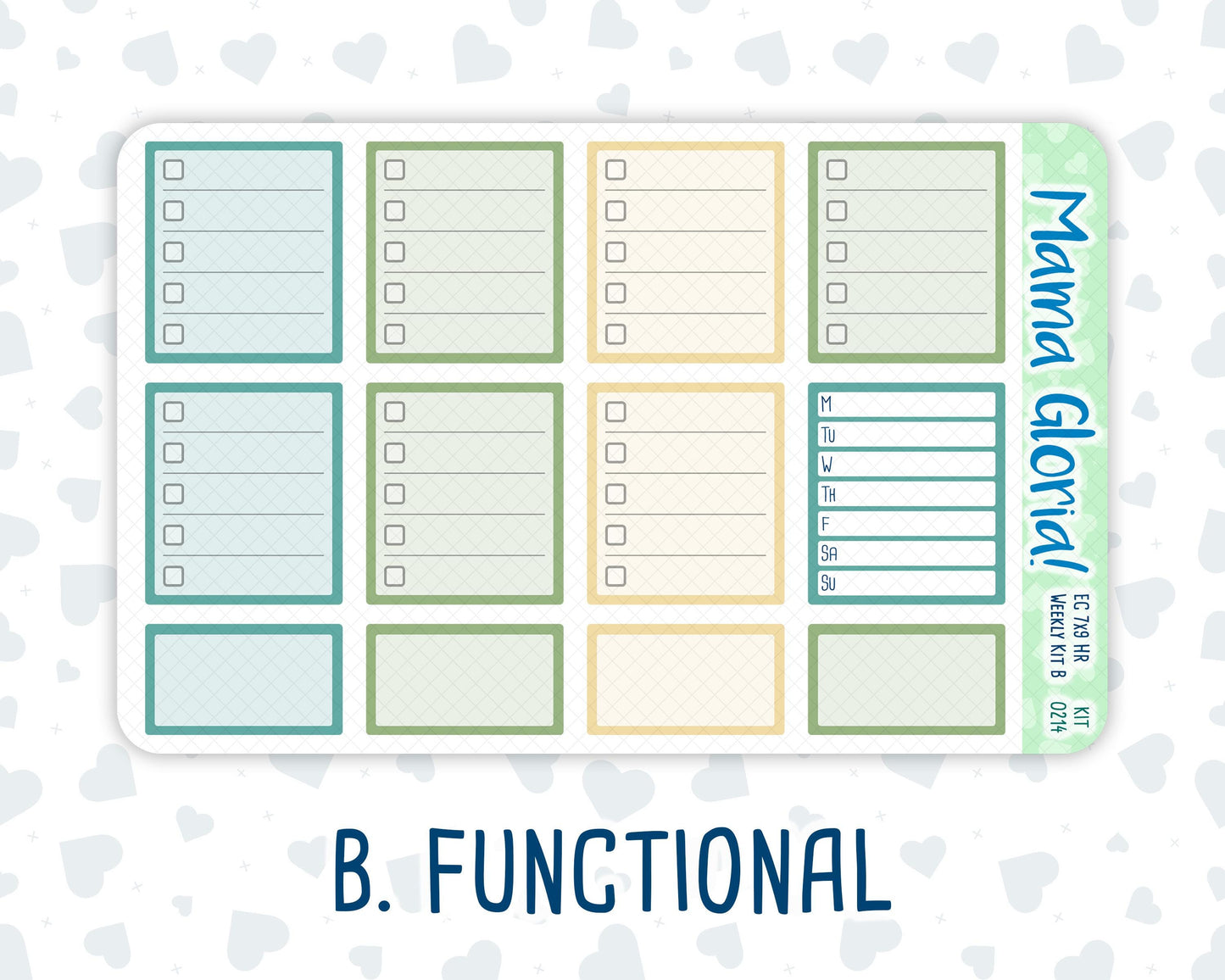 Kit 0214-7x9 - Rooted In Spring - Weekly Kit For EC Horizontal Planners - April