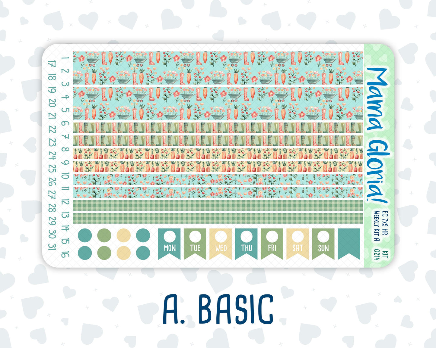 Kit 0214-7x9 - Rooted In Spring - Weekly Kit For EC Horizontal Planners - April