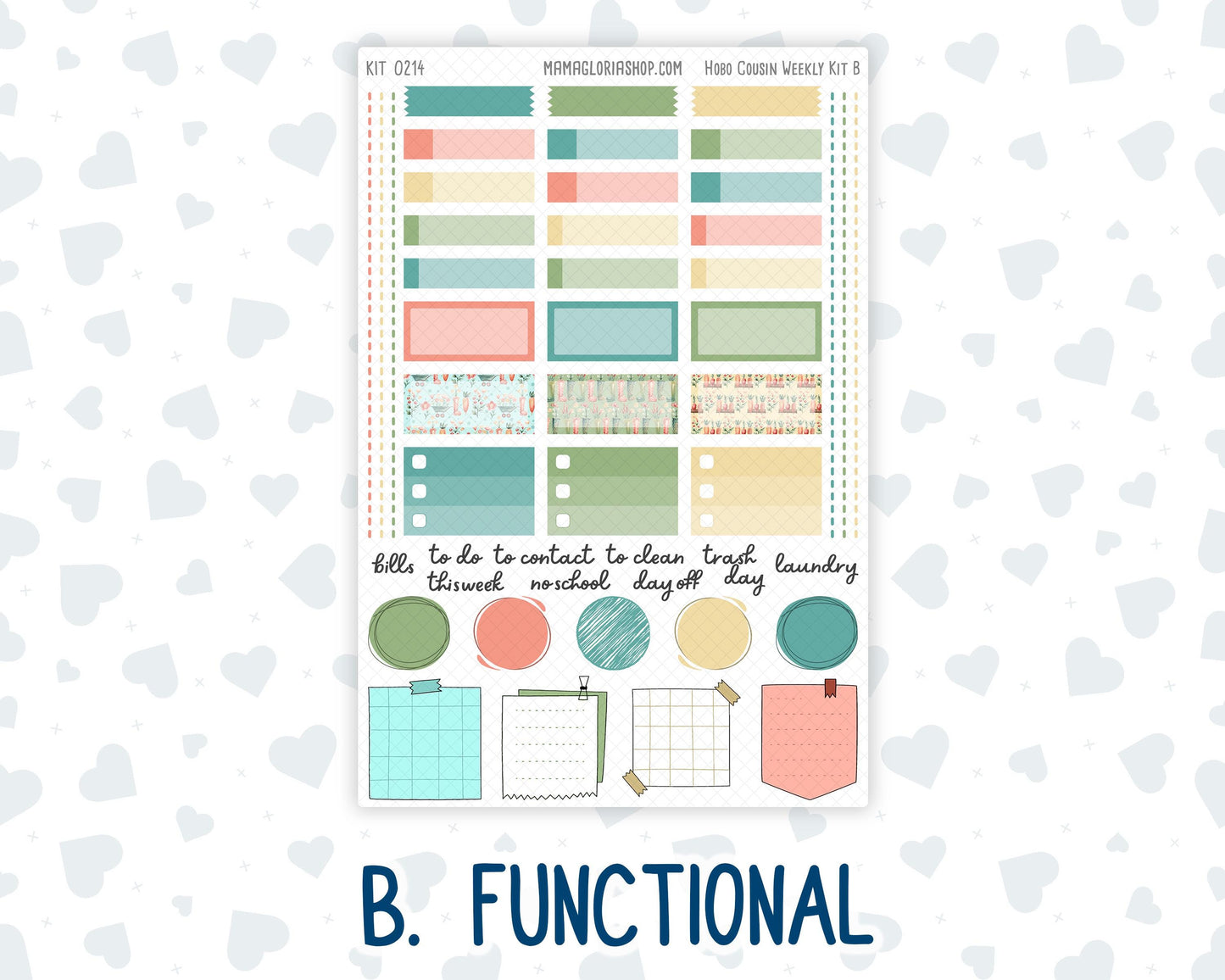 Kit 0214- Hobonichi Cousin – Weekly Kit – 1.3” Wide Columns - Rooted In Spring- April