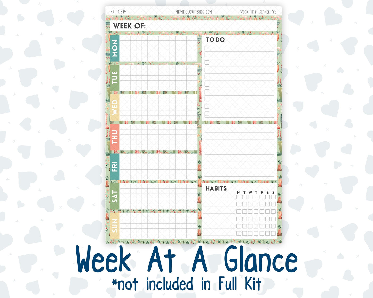 Kit 0214- 7x9 Plum Paper Daily - Rooted In Spring- Planner - April